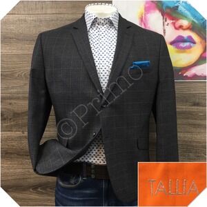 TALLIA Mens Wool Blazer Sport Coat Casual Jacket Size 44S Two Button Suit